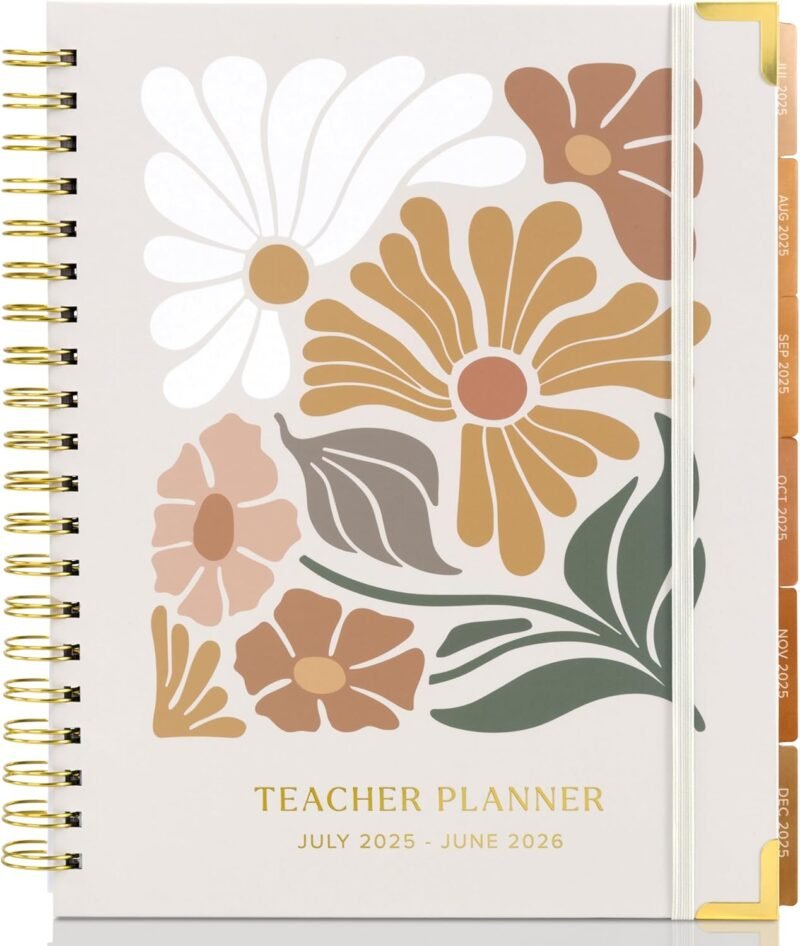 Aesthetic Teacher Planner For The 2025-2026 Academic School Year - Your All Incl. 8.5" x 11" Lesson Plan Book Supplies - Easily Organize Your Daily, Weekly & Monthly Classroom/Homeschool Schedule