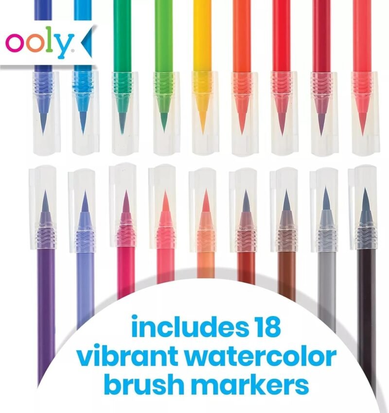 Ooly Chroma Blends Watercolor Brush Markers, Back to School Supplies - Set of 18 - Image 2