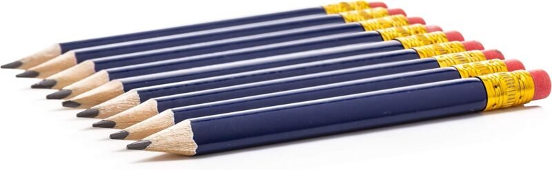 Triangular Golf Pencils With Erasers for Kids (72 Pack) - Pre-Sharpened Short for Kindergarten, Primary School, Toddlers, or Preschool Learning, Small With Sharpeners (Navy Blue) - Image 3