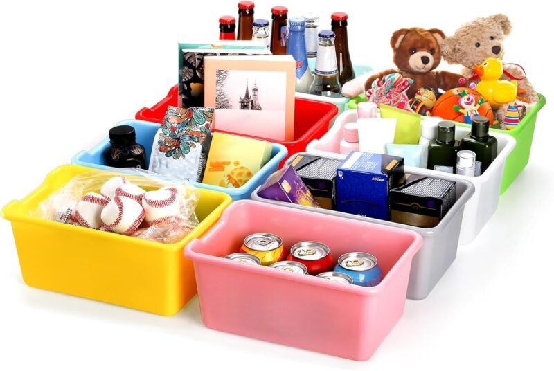 WUWEOT 16 Pack Cubby Bins Classroom Toys Bins, Plastic Books Storage Bins, Easy-to-Grip Stackable Crafts Organizer for Classroom, Nursery, Playrooms And Home Organization - Image 3