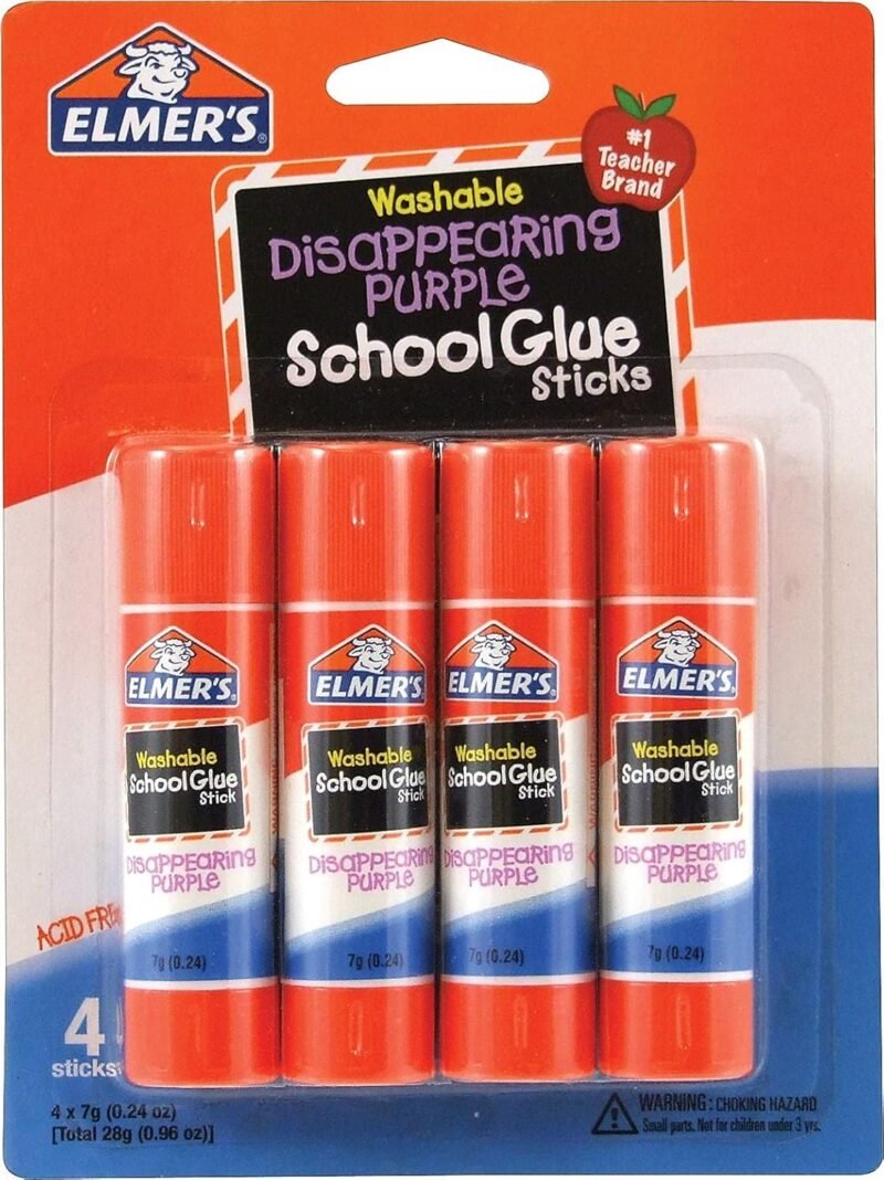 Elmer's E543 Washable School Glue Sticks, Disappearing Purple, 4/Pack - Image 2