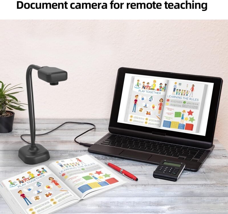 Document Camera for Teachers and Classroom, Gawervan USB Webcam/Doc Camera Built-in Mic— Mac OS, Windows, Chromebook Compatible for Live Demo, Web Conferencing, Distance Learning, Remote Teaching - Image 2