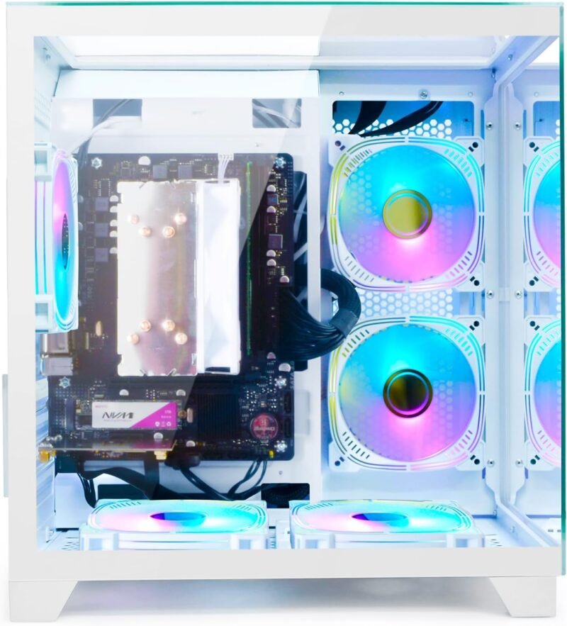 LXZ Desktop PC Computer Ryzen 5-5600GT 8 core 3.6GHz, 16G DDR4 RAM, 512G NVME SSD, Tower Computer with 400W Power Supply for Working, Home and Office (White) - Image 5