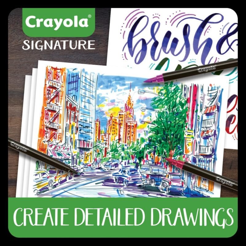 Crayola Brush & Detail Dual Tip Marker Set, 16 Markers, 32 Colors, Adult Coloring Markers, Gifts for Teens & Adults - Image 6
