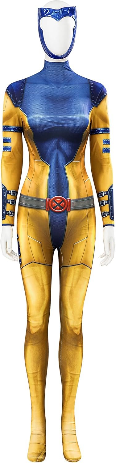 Jean Grey Summers Costume, Phoenix Cosplay Jumpsuit Superhero Comic Outfit for Halloween