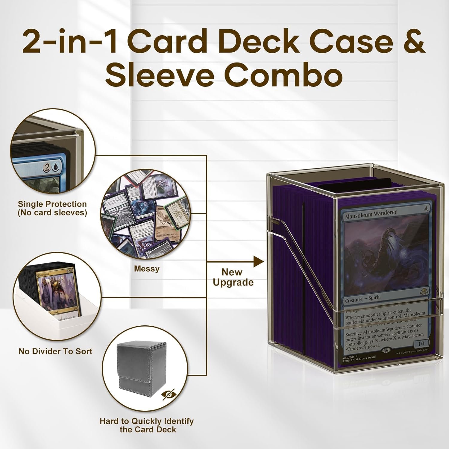 6 Pack Card Deck Cases, Commander Deck Boxes with 600Pcs Card Sleeves and Dividers, Standard Size Cards Storage Box Perfect Fit for MTG, Sport, Trading Cards (6 colors) - Image 4