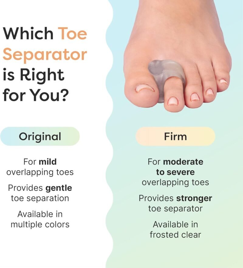 ZenToes Gel Toe Separators for Overlapping Toes, Bunions, Big Toe Alignment, Corrector and Spacer - 4 Pack (White) - Image 7