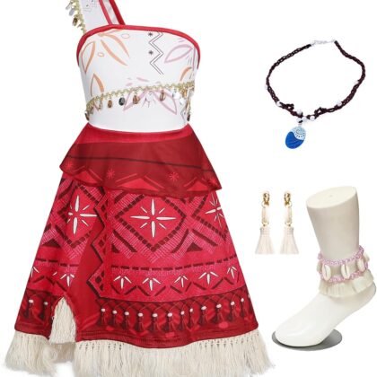 COTRIO Princess Dress Up for Girls Halloween Costume for Girl Dress Up Clothes Toddler Kids Outfit with Accessories Necklace