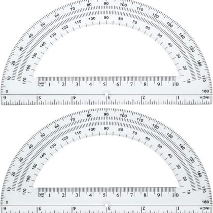 CertBuy 48 Pack Clear Protractor 6 Inch, Plastic Protractor Math Protractors 180 Degrees for Angle Measurement, Protractor for Geometry,Student Math Protractor Ruler for Drawing Geometry Classroom