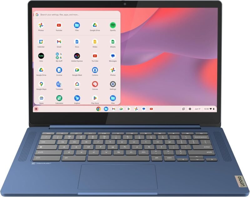 Lenovo IdeaPad Slim 3 Chromebook - 2024 - Lightweight Laptop - Waves MaxxAudio® Speakers - 14" HD Display - HD 720p Camera - 4GB Memory - 64GB Storage - MediaTek Kompanio 520 - Abyss Blue - Image 2
