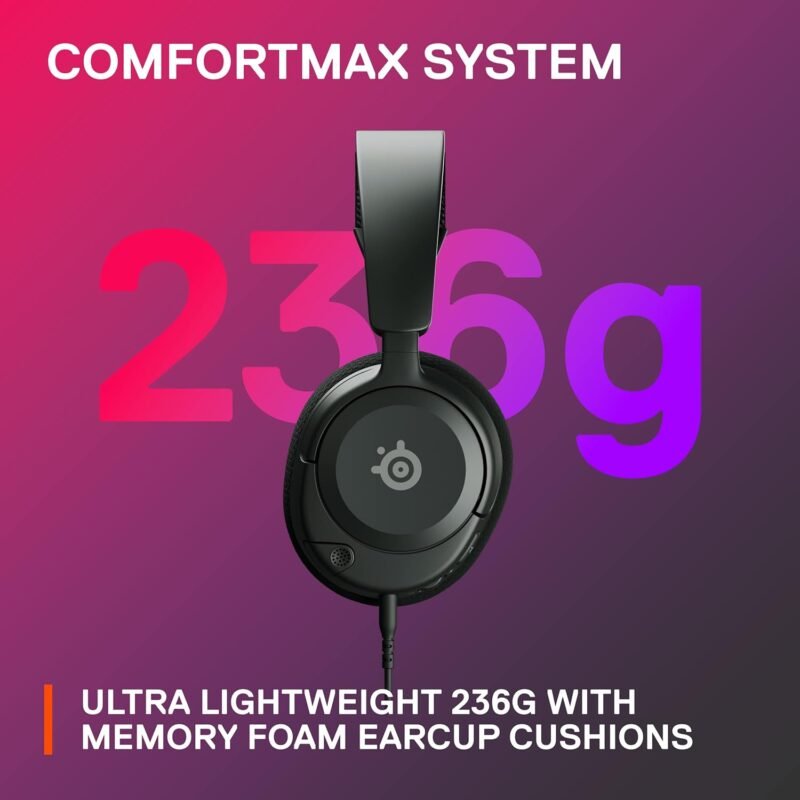 SteelSeries Arctis Nova 1 Multi-System Gaming Headset — Hi-Fi Drivers — 360° Spatial Audio — Comfort Design — Durable — Ultra Lightweight — Noise-Cancelling Mic — PC, PS5/PS4, Switch, Xbox - Black - Image 6