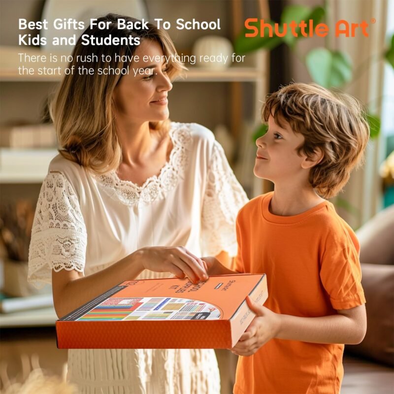 Shuttle Art 102 PCS Back to School Supplies Kit, School Supply Box for Grades K-5, School Supplies for Kids and Students, Including Pencils, Pens, Markers, Erasers, Notebooks, Folders and More - Image 8