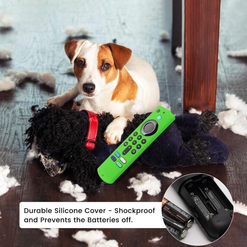 2-Pack Glowing Green + Glow Blue Remote Cover Compatible with Lenovo FireTV Stick, HD, 3rd Gen., 4K Remote Controls, Anti-Slip Silicone Protective Case with Lanyard, GITD! - Image 4