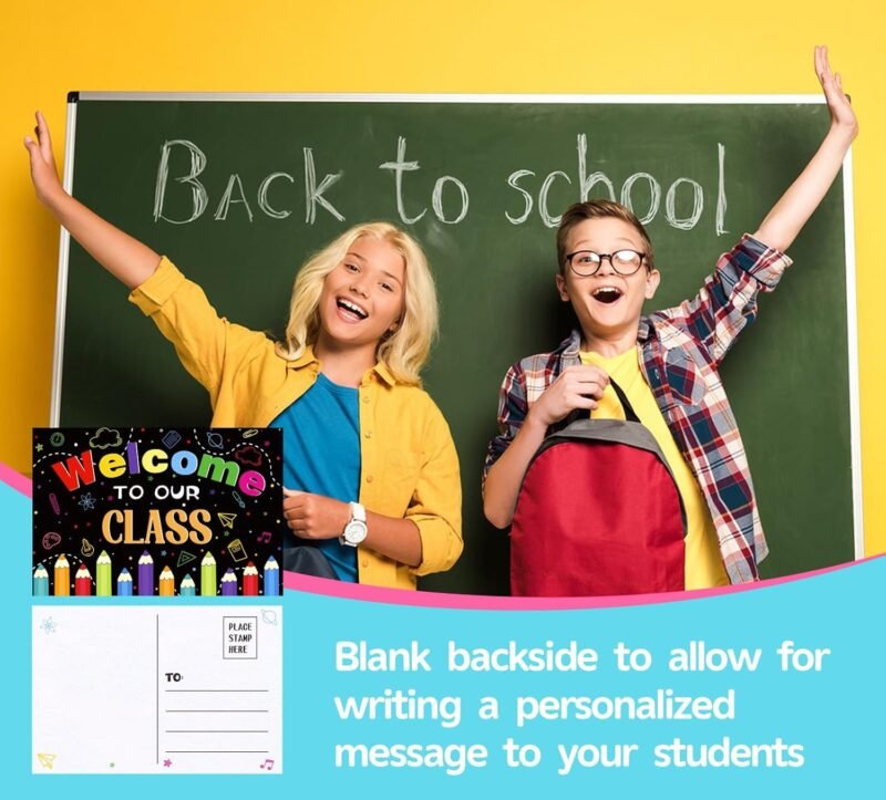 Teacher Postcards for Students - 30Pcs Back to School Postcards for Students Kids from Teacher Welcome to Our Class Postcard Gifts for Back to School Teachers Classroom Supplies - Image 4