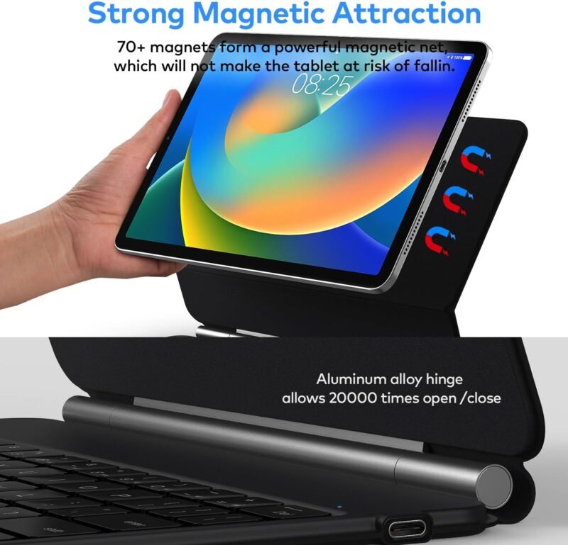 Keyboard Case for iPad 10th Generation 2022 & 11th (A16, 2025) – Magic-Style Keyboard with Multi-Touch Trackpad – Floating Cantilever Stand – Magnetic Case for iPad 10.9 inch 10th / 11th Gen. - Image 4