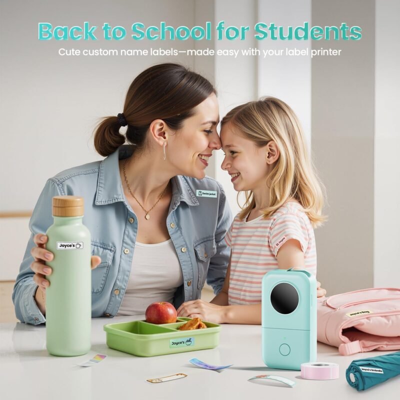 Phomemo D30 Label Maker Machine, Portable Bluetooth Mini Label Printer, Smartphone Handheld Thermal Sticker Small Labeler Multiple Templates Font Icon Inkless Custom Label for Home Kids School Items - Image 2