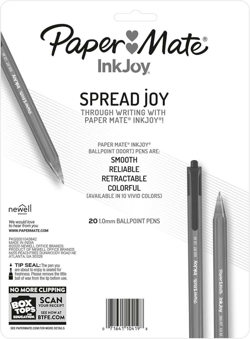Paper Mate InkJoy 100RT Retractable Ballpoint Pens, Medium Point (1.0mm), Assorted, 20 Count - Image 7