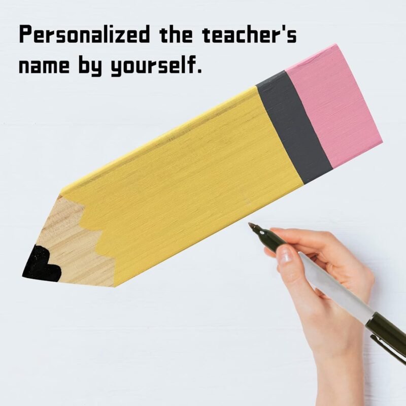 Teacher Gifts - Teacher Name Pencil Holder - Teacher Christmas Gift for Women Men Desk Sign Classroom School Office Decor - Image 3