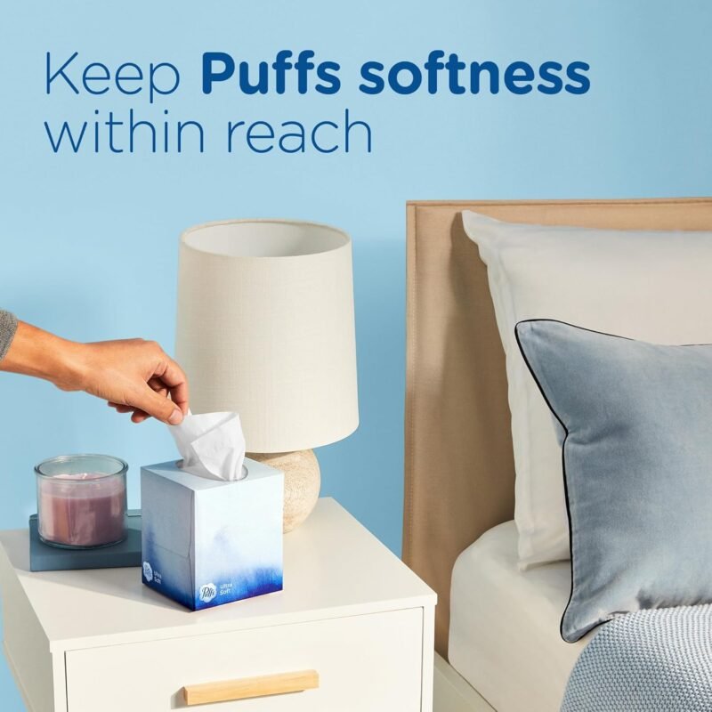 Puffs Ultra Soft Non-Lotion Facial Tissue, 8 Family Boxes, 124 Facial Tissues per Box - Image 7