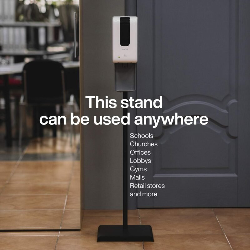 Luxton Home Automatic Hand Sanitizer Dispenser with Stand and Drip Catcher and Refillable Bottle for Restaurants, Schools, Churches - Sanitizer Stand - Image 4