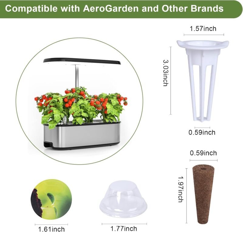 79 PCS Hydroponic Indoor Seed Pods, Growing System Kit for Aerogarden & Other Brands - Seed Starter, Growing Herb Pods Kit with 24 Grow Sponges, 12 Baskets, 12 Domes, 30 Labels & 1 Tweezer - Image 2