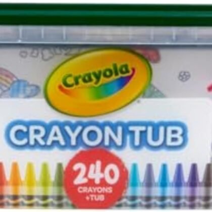 Crayola Crayon Tub (240ct), Bulk Crayon Set for Toddlers, Kindergarten Classroom Must Haves for Teachers, Back to School Art Supplies, 3+ [Amazon Exclusive]