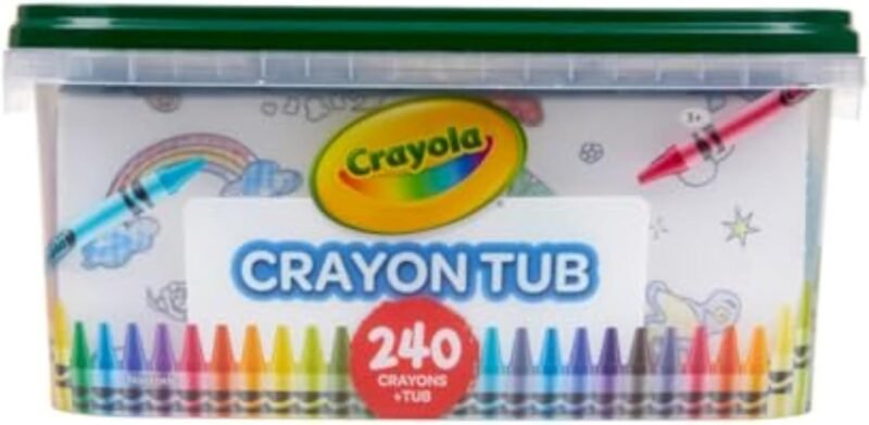 Crayola Crayon Tub (240ct), Bulk Crayon Set for Toddlers, Kindergarten Classroom Must Haves for Teachers, Back to School Art Supplies, 3+ [Amazon Exclusive]