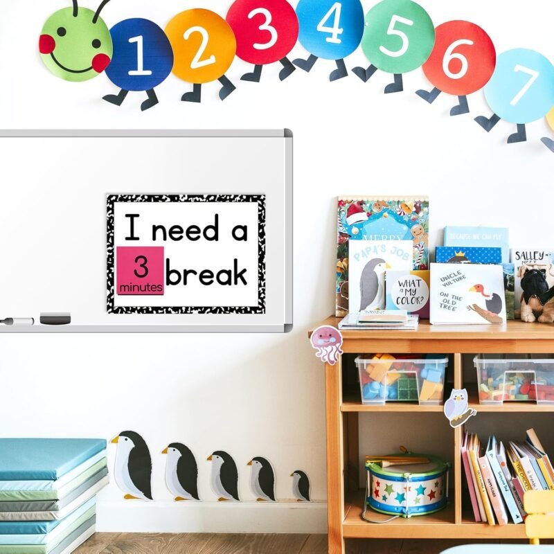 Calm Down Corner Supplies Classroom Special Education I Need a Break Visual Support Including Magnetic Break Card and Timer Visual Timer for Classroom Education Calming Corner Kit - Image 5