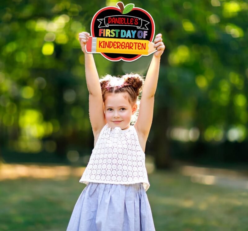 First and Last Day of School Chalkboard, 9.5"x11.8" Double Sided Pencil Back to School Sign for Kids Girls Boys Reusable 1st Day of Kindergarten Preschool Photo Props Sign - Image 3