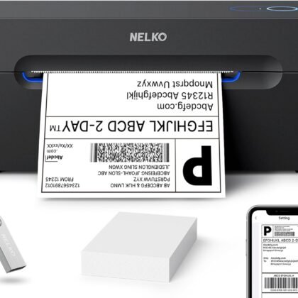 Nelko Bluetooth Thermal Shipping Label Printer, Wireless 4x6 Shipping Label Printer for Shipping Packages, Support Android, iPhone and Windows, Widely Used for Amazon, Ebay, Shopify, Etsy, USPS