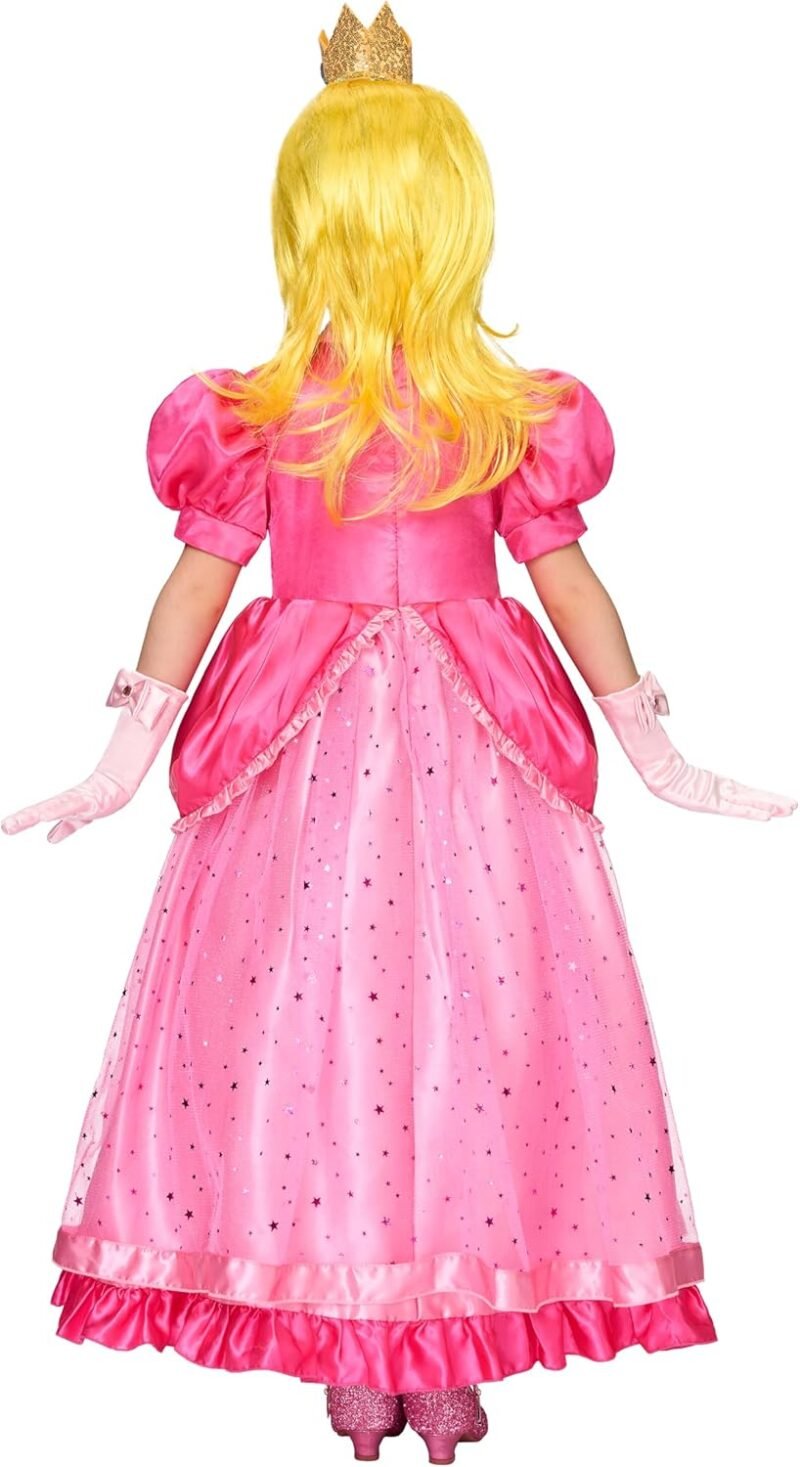 Spooktacular Creations Halloween Pink Peach Princess Dress, Kids Princess Dress Up, Peach Crown Costume for Girls Birthday - Image 8
