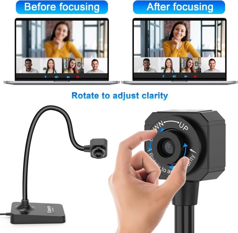 AlKOR USB Document Camera for Teaching & Distance Learning,Manual Focus Webcam with Mic, Foldable Design for Mac/Windows/Chromebook-Online Classes, Web Conferencing & Live Demos,Remote Work - Image 3