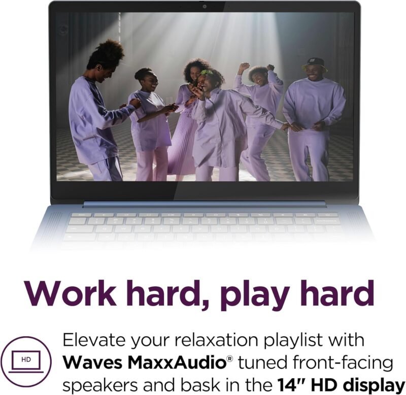 Lenovo IdeaPad Slim 3 Chromebook - 2024 - Lightweight Laptop - Waves MaxxAudio® Speakers - 14" HD Display - HD 720p Camera - 4GB Memory - 64GB Storage - MediaTek Kompanio 520 - Abyss Blue - Image 4