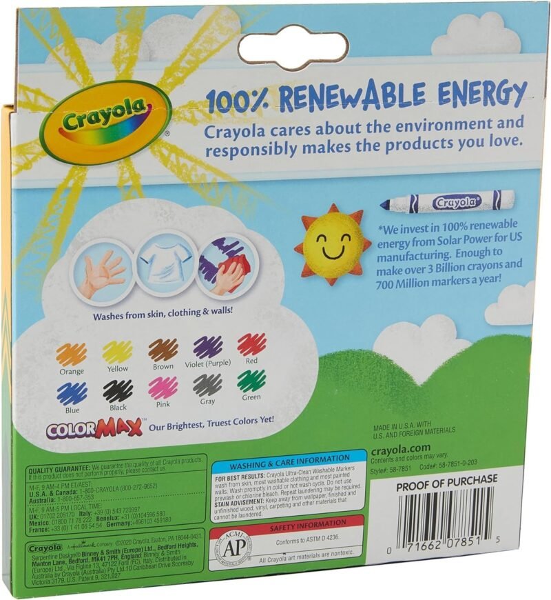 Crayola Ultraclean Broadline Classic Washable Markers (10 Count), (Pack of 2) - Image 2