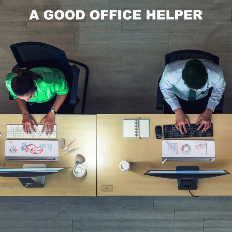 Small Desktop Glass Whiteboard Dry-Erase-Board - Computer Keyboard Stand White Board Surface Pad with Drawer, Desk Organizers with Accessories for Office, Home, School Supplies - Image 6