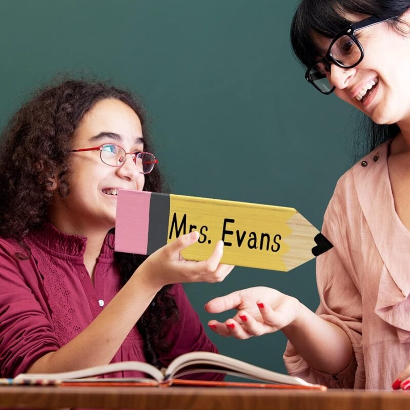 Teacher Gifts - Teacher Name Pencil Holder - Teacher Christmas Gift for Women Men Desk Sign Classroom School Office Decor - Image 5