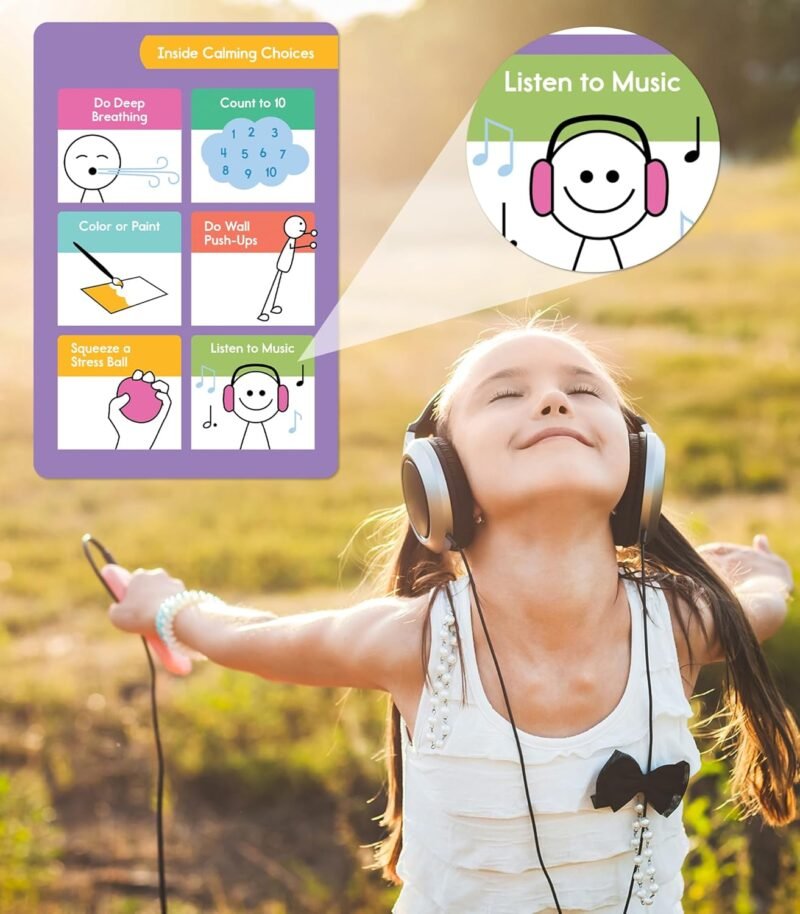 Carson Dellosa 10-Piece Calming Corner Tool Kit, Feelings Wheel, Emotions Chart, Anxiety Relief Items, Fidgets for Kids, and More Emotional Support Classroom Supplies - Image 4