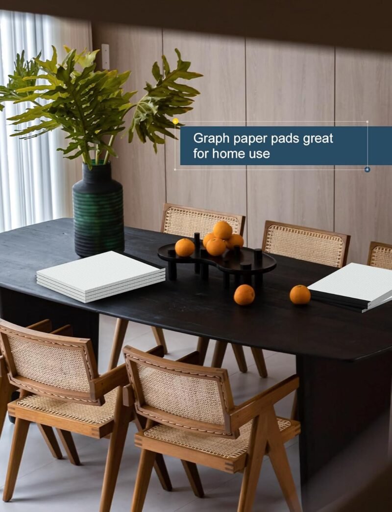 Graph Paper Pad 8.5 x 11, 2 Pack, 4x4 Graph Ruled, Grid Paper Pad 8-1/2" x 11", Blueprint Quadrille Pad, Easy Tears Off, Grid Pad Notebook 8.5 x 11, White 70 GSM Graft Paper, 30 Sheets/Pad - Image 7