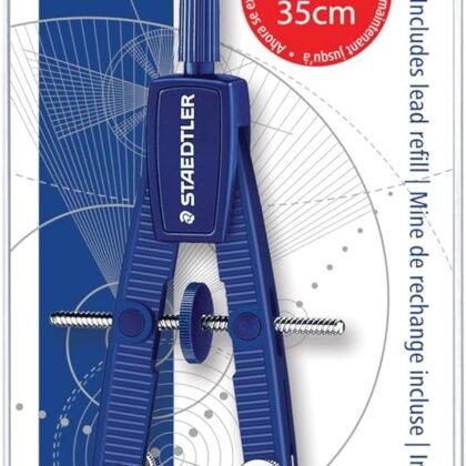STAEDTLER Advanced Student Compass 2 Piece Set - Metal Compass with Quick-Set Center Wheel, Universal Adapter & Spare Lead, Draws Circles up to 10.25"