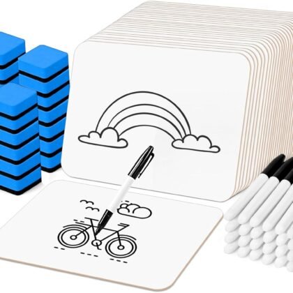 Dry Erase LapBoards, PANDRI 26 Pack Double Sided 12.5 x 9 Inch Whiteboards with 26 Erasers and 26 Markers, Dry Erase Boards for Kids Students Classroom Teacher Supplies