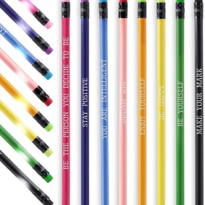 40 Piece Multicolor Motivational Color-changing Pencils Heat Activated Inspirational Pencils with Sayings, Ideal for Students(Inspirational Style)