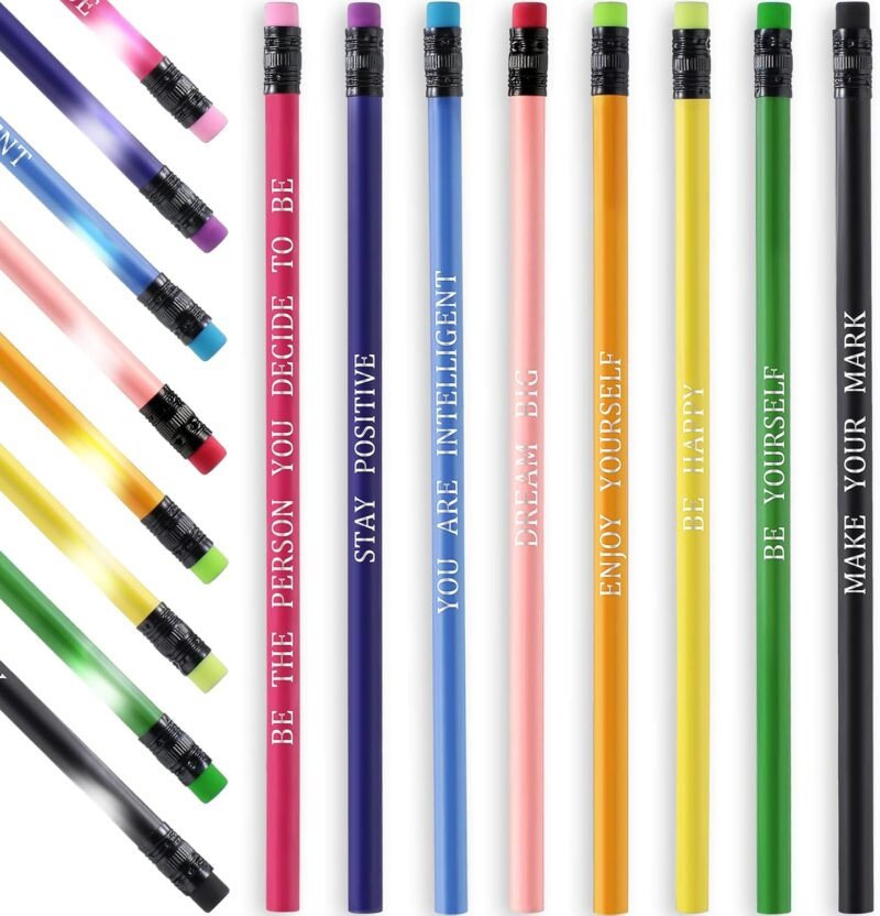 40 Piece Multicolor Motivational Color-changing Pencils Heat Activated Inspirational Pencils with Sayings, Ideal for Students(Inspirational Style)