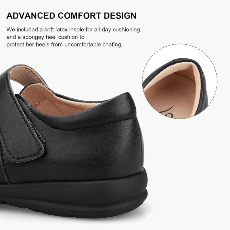 Stelle Girls School Shoes Mary Jane Flats Black Uniform Dress Shoes for Little/Big Kids - Image 6
