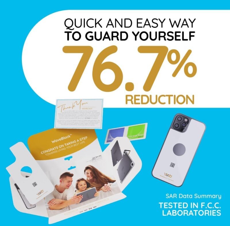 WAVEBLOCK EMF Blocker for Cell Phone - Made for iPhone 16/16 PRO - The Only Patented, Real Scientifically Backed, Lab-Tested 5G-Shield Sticker to Protect You & Your Loved Ones - USA Made White - Image 2
