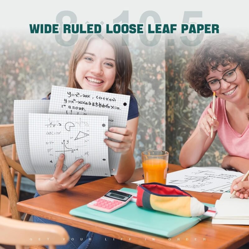 Loose Leaf Graph paper 8 x 10.5, Graph Ruled Paper, 3 Hole Punched Paper, 4 x 4 Quad Ruled Graph Paper, 10-1/2" x 8" Filler Paper Notebook Paper, 120 Sheets Graphing Paper for Business Home School - Image 7