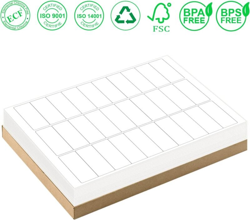1" x 2-5/8" Address Labels 900 Labels Sticker Paper for Laser/Ink Jet Printer mailing Labels 8.5"×11" White 30 per Sheet - Image 6