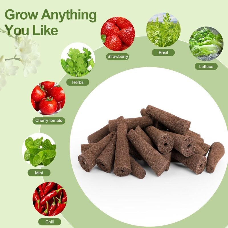 79 PCS Hydroponic Indoor Seed Pods, Growing System Kit for Aerogarden & Other Brands - Seed Starter, Growing Herb Pods Kit with 24 Grow Sponges, 12 Baskets, 12 Domes, 30 Labels & 1 Tweezer - Image 4