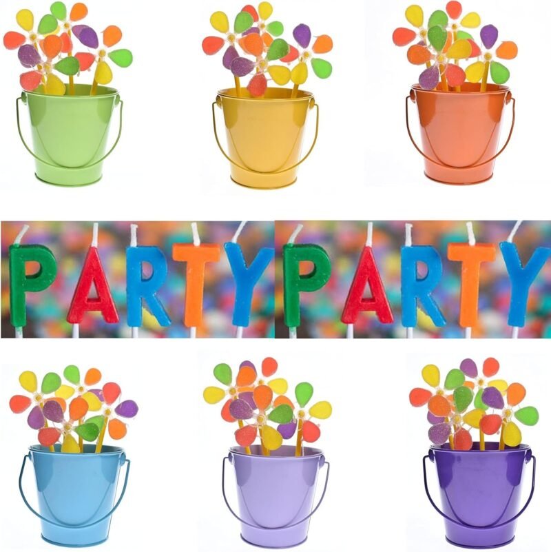 Small Metal Buckets with Handle, 6 Pack 4.3 inch Colored Galvanized Bucket for Kids,Classroom,Crafts,and Party Favors (Multi-Colored, 4.3" Top) - Image 7