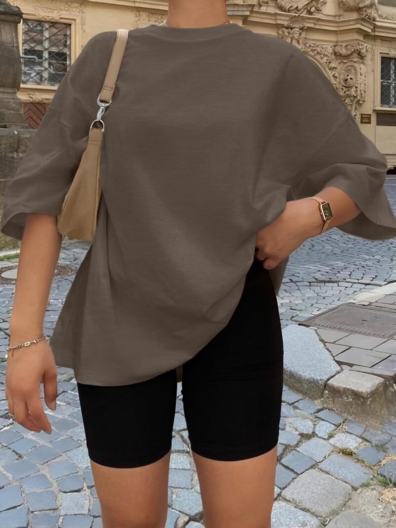 Trendy Queen Womens Oversized Summer T Shirts Fashion Workout Plus Size Tops Short Sleeve Beach Vacation Gym Clothes 2025 - Image 5