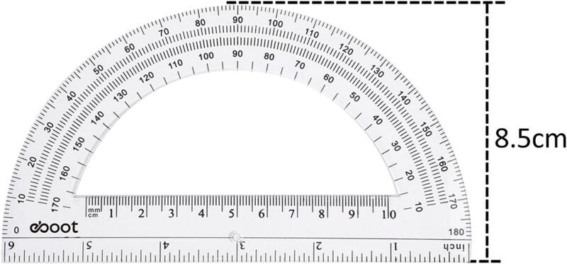 eBoot Plastic Protractor Protractor 180 Degrees, 4 Inch and 6 Inch, Clear, 2 Pieces - Image 4